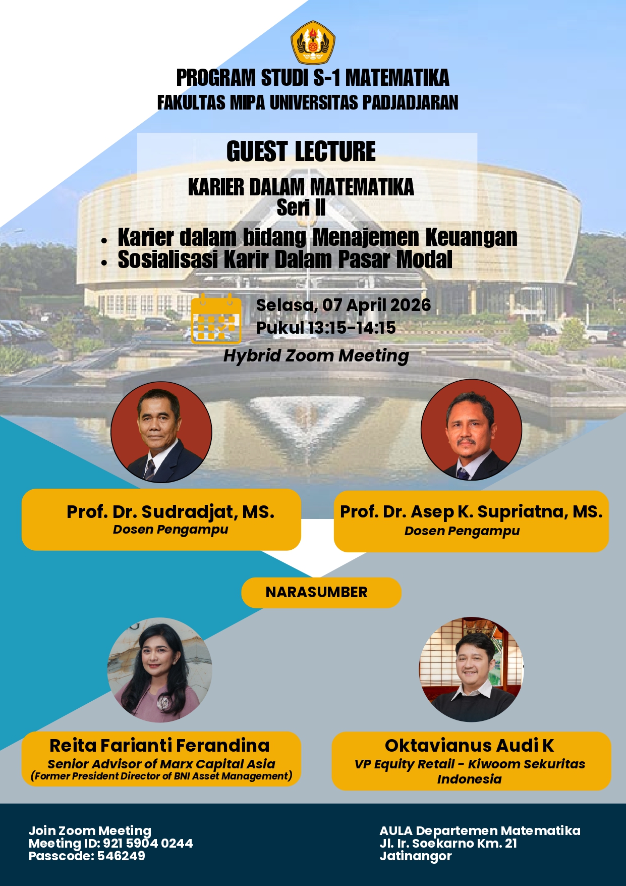 Guest Lecture: Karier dalam Matematika Seri II